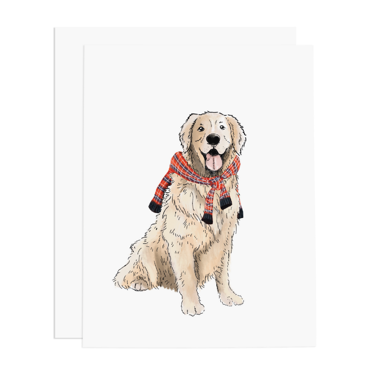 Xmas Preppy Retriever Greeting Card