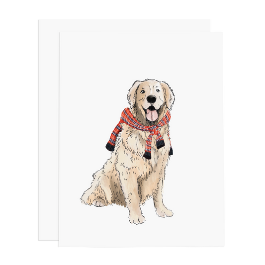 Xmas Preppy Retriever Greeting Card