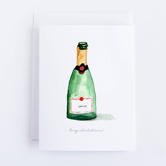 Champagne Congratulations Note Card (Single Card)