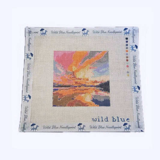 Sunset over WaterNeedlepoint Canvas - 18 mesh