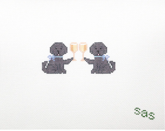 Black Lab Drinking Buddies