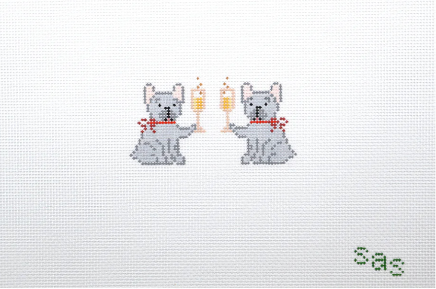 French Bulldogs Drinking Buddies