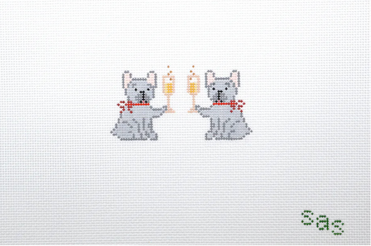 French Bulldogs Drinking Buddies