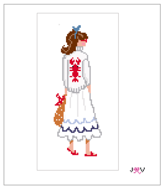 Lobster Girl Needlepoint Canvas