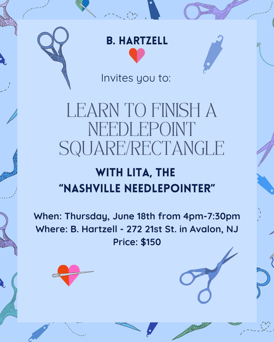 Nashville Needlepointer - Square/Rectangle Finishing Class - Thursday, June 18th