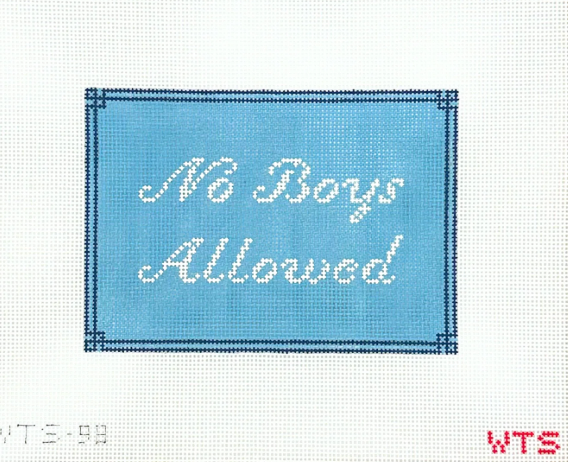 No Boys Allowed Needlepoint Canvas