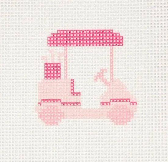 Pink Par Tee Golf Cart - Needlepoint Canva