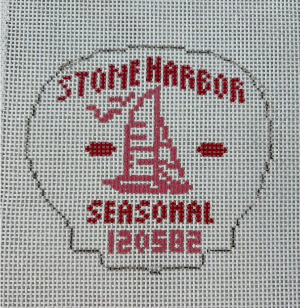 Stone Harbor Beach Tag - 13 mesh canvas