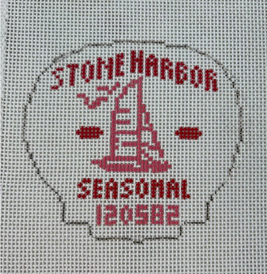 Stone Harbor Beach Tag - 13 mesh canvas