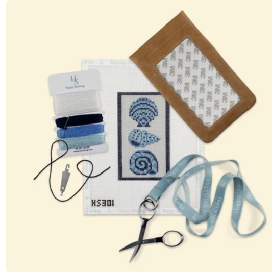 Shell  - Beginner Needlepoint Eyeglass Case Kit
