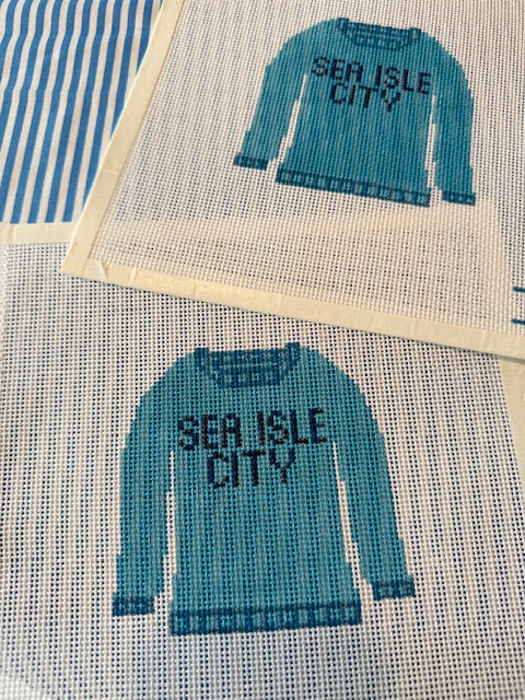 Sea Isle City Sweater Needlepoint Canvas