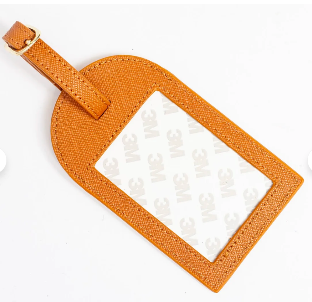 Tan Luggage Tag for Needlepoint