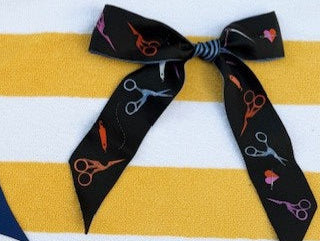 Black Needlepoint Twilly - Silk Scarf