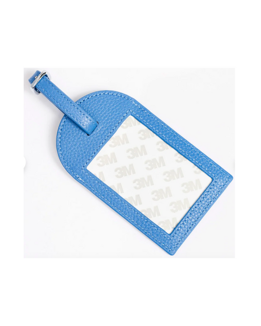 Needlepoint Luggage Tag - Cadet Blue