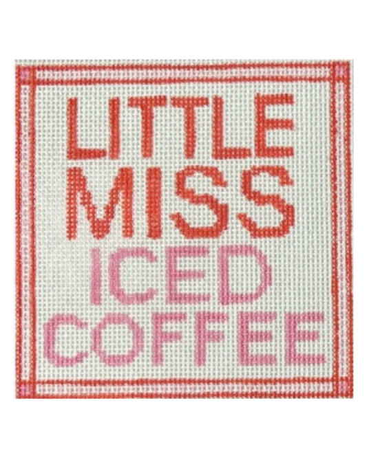Little Miss Iced Coffee - 18 Mesh Needlepoint - PRE-ORDER