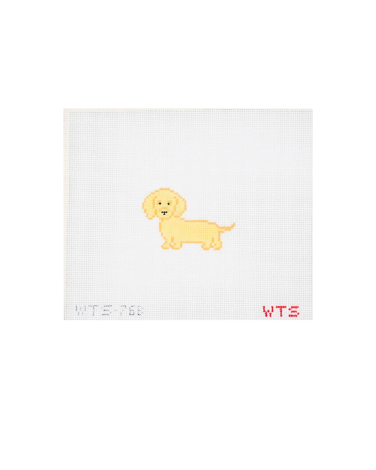 Mini Golden Weenie- 18 Mesh Canvas Needlepoint