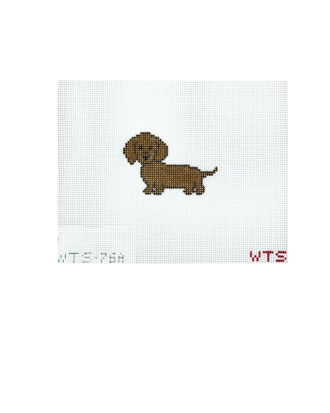 Mini Brown Weenie- 18 Mesh Canvas Needlepoint