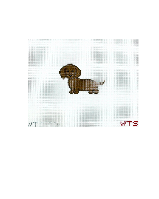 Mini Brown Weenie- 18 Mesh Canvas Needlepoint