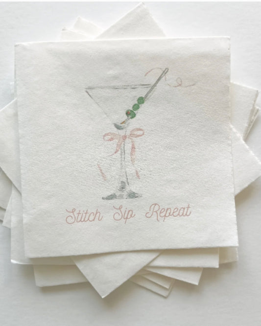 Napkins: Stitch, Sip, Repeat