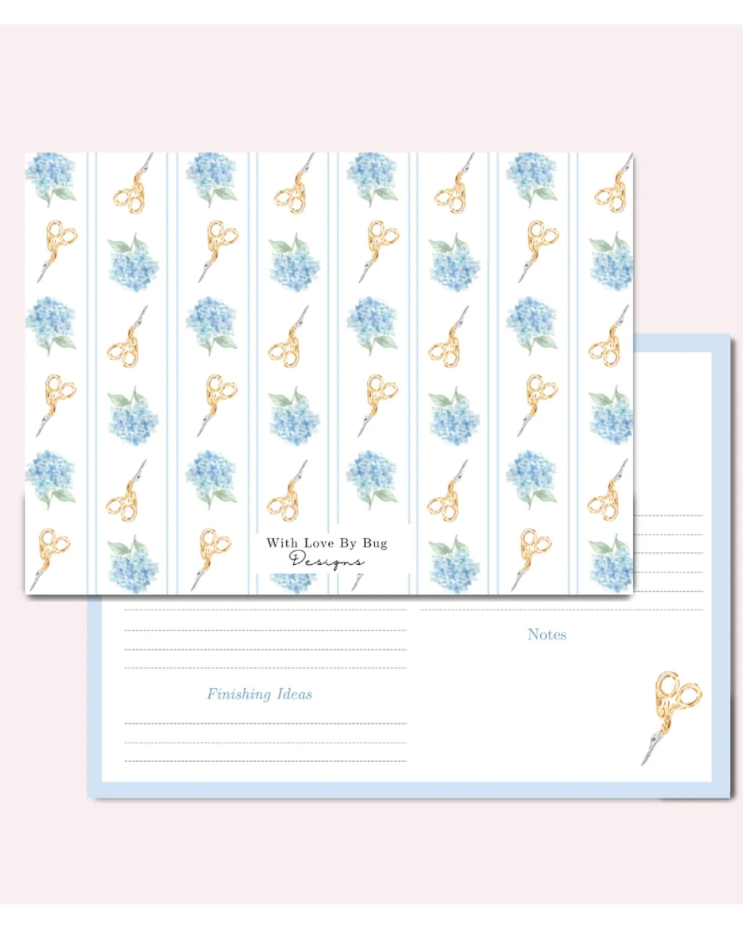 Needlepoint Project Cards: Blue Hydrangeas