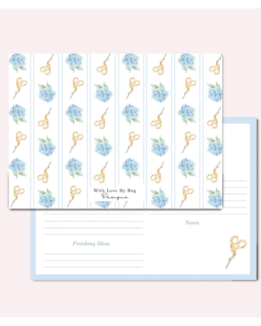 Needlepoint Project Cards: Blue Hydrangeas