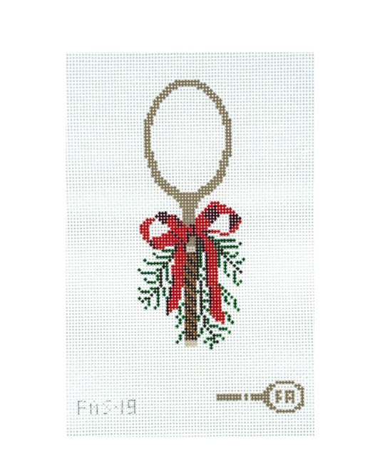 Vintage Tennis Racquet - Christmas Needlepoint