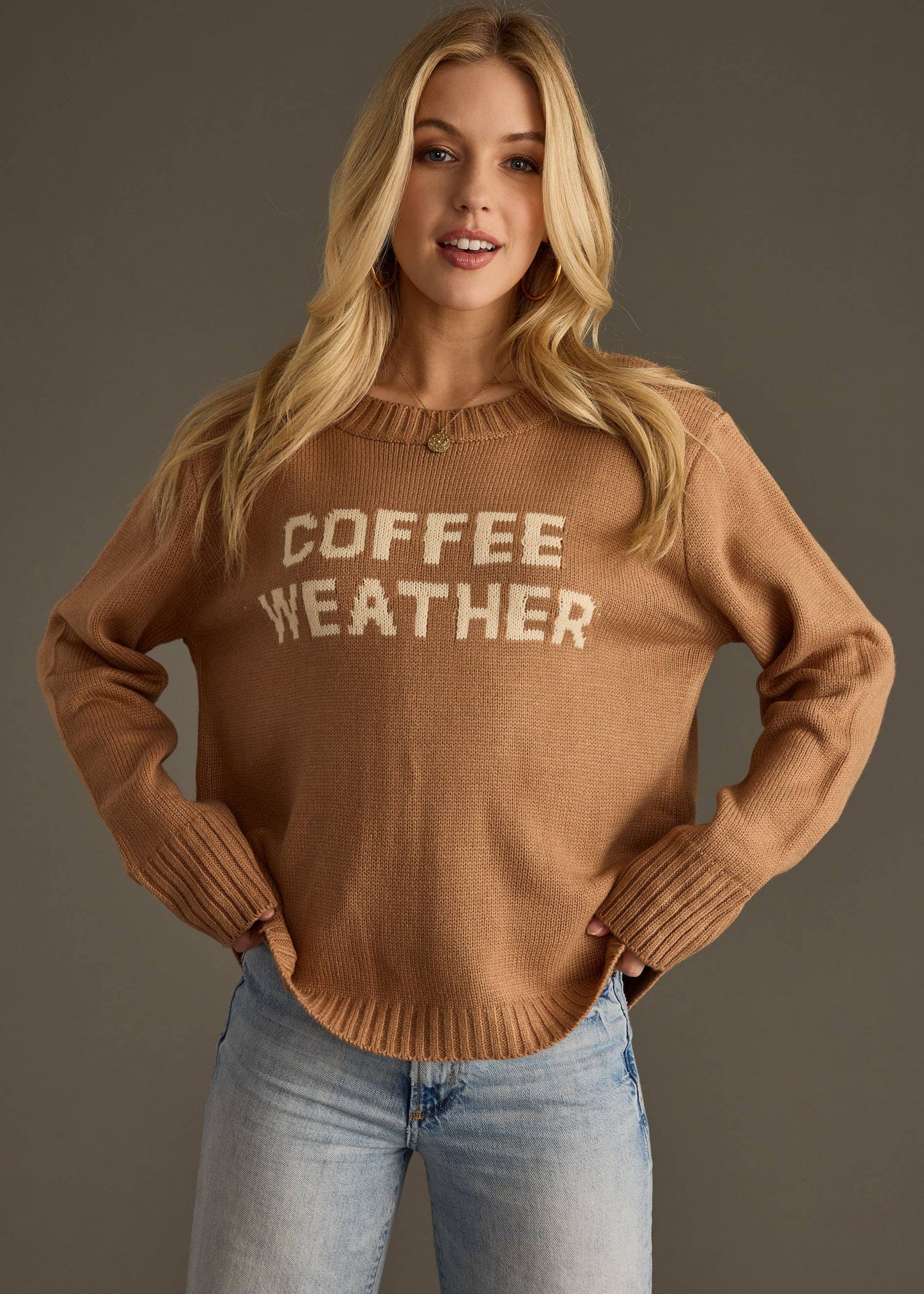 Lt. Brown Coffee Weather Sweater