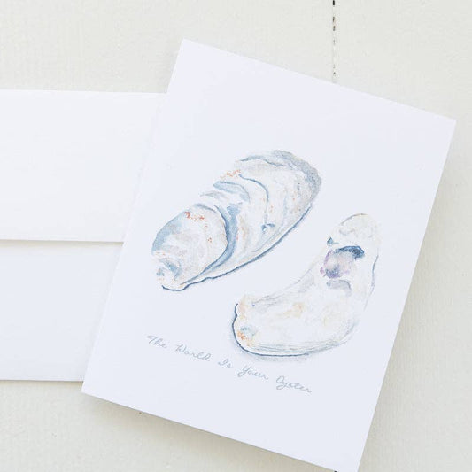 The World Is Your Oyster Watercolor Note Card