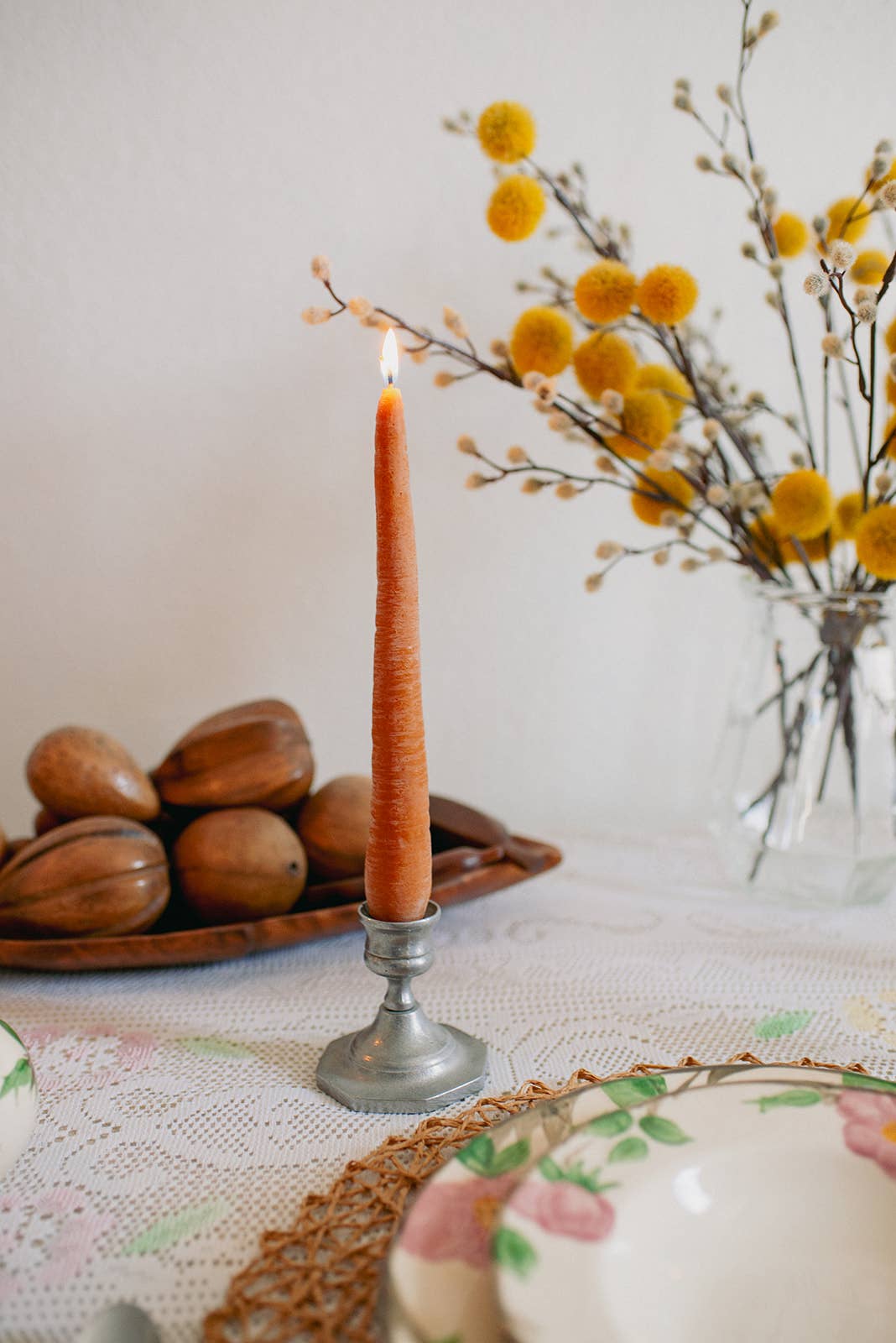CARROT TAPER CANDLE PAIR - 2