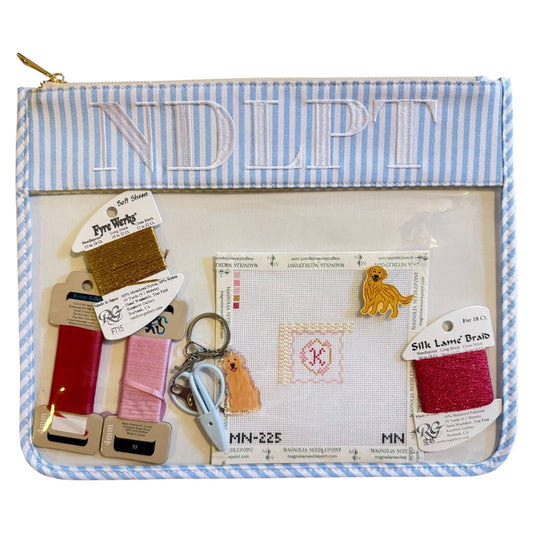NDLPT Blue & White Striped Project Bag