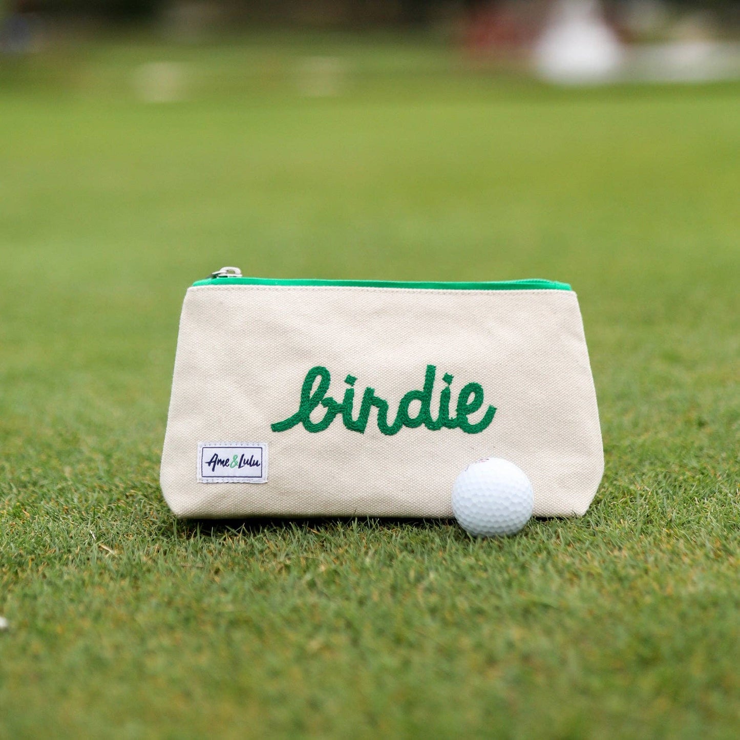 Brush It Off Cosmetic Case: Birdie Stitched Natural