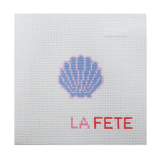 Glitter Seashell Hand Painted Needlepoint Canvas