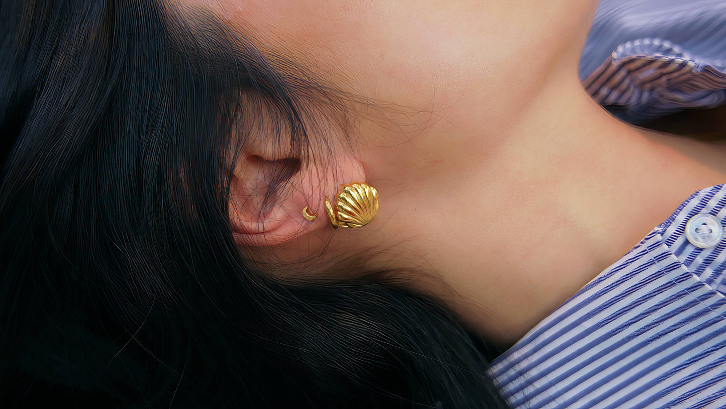 What the Shell Hoops - 18K Gold Plated