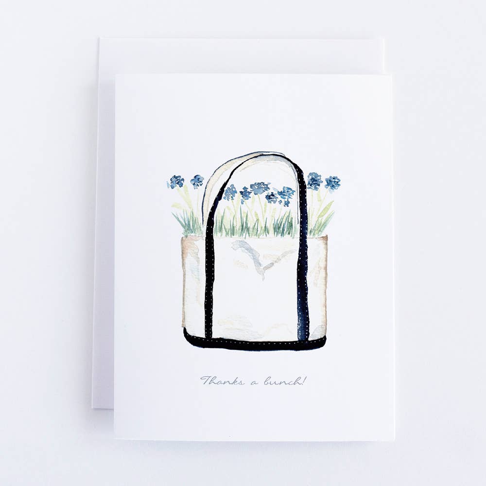Beach Tote Filled with Flowers Note Card (Single Card)