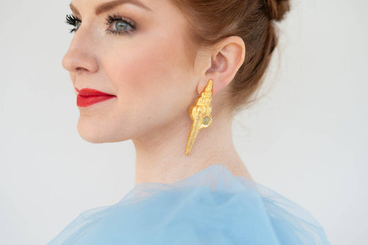 The Pink Reef Conch Shell Earring