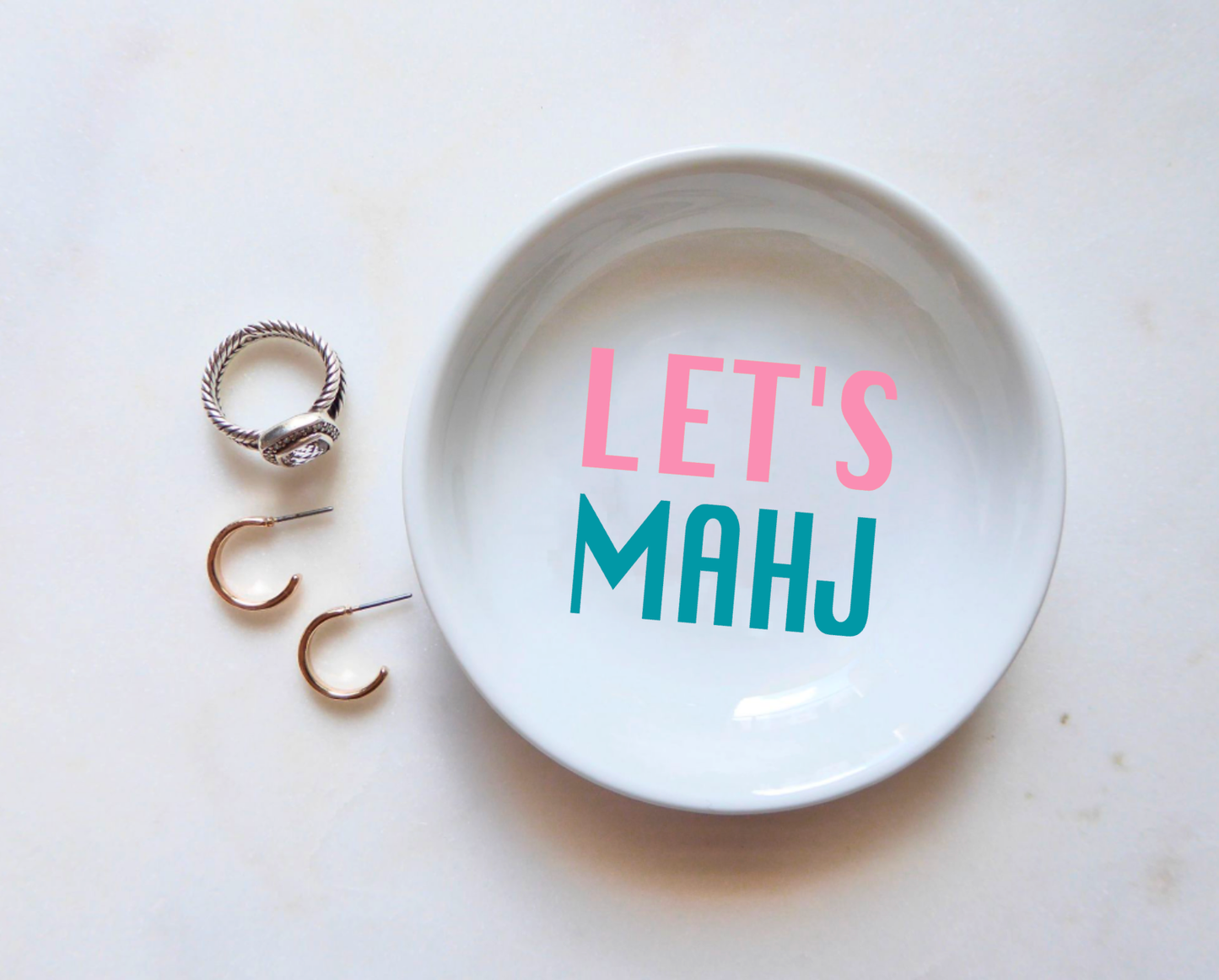 Let's Mahj Ring Dish, Mahjong Gifts, Dot Bam Crack Mahjong