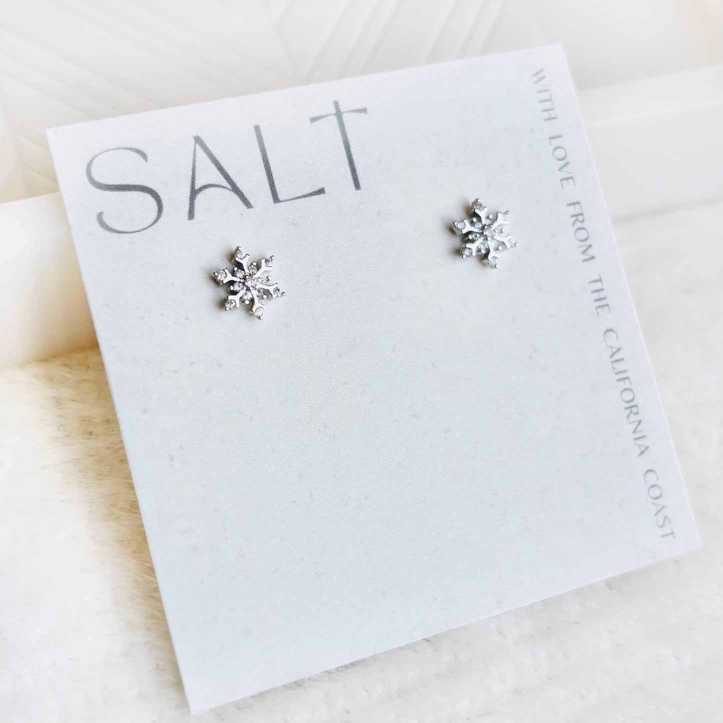 SNOWFLAKE STUDS | silver snowflakes | Christmas earrings