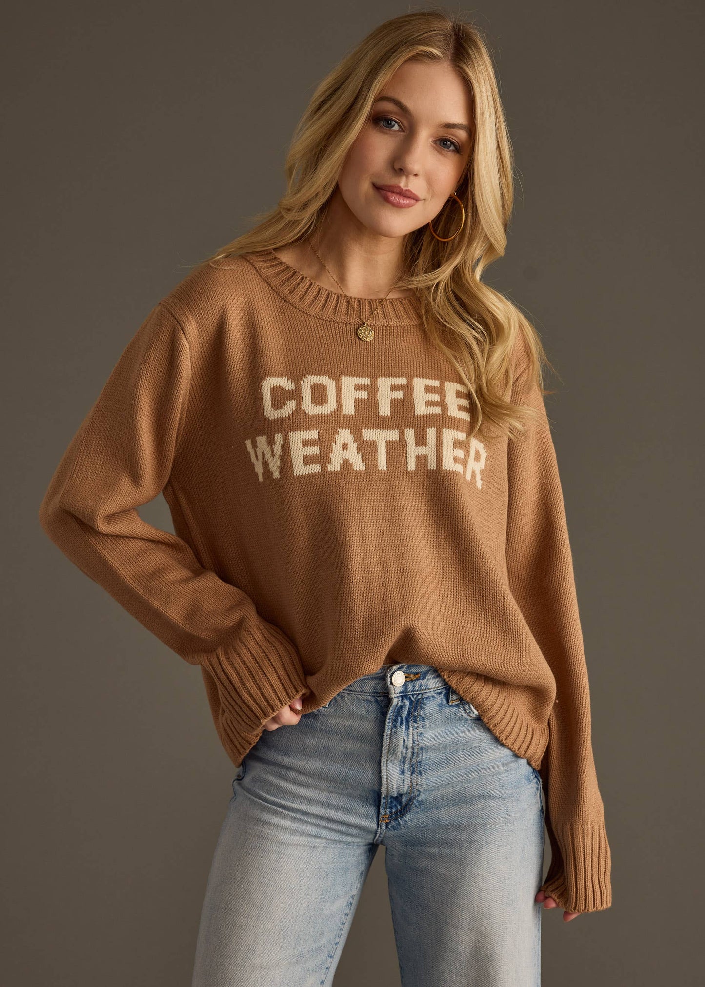 Lt. Brown Coffee Weather Sweater