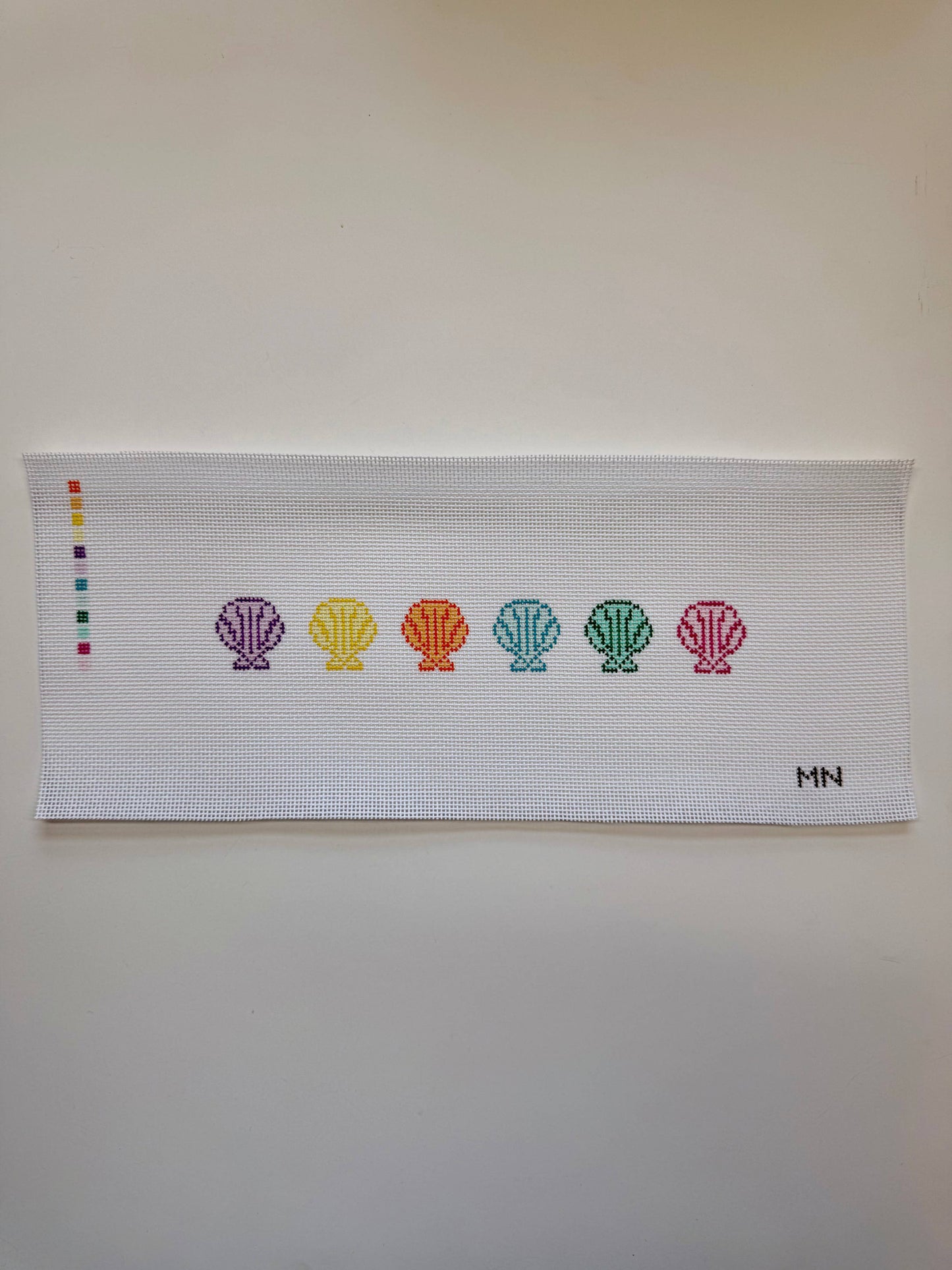 Rainbow Seashell Keychain Key Fob