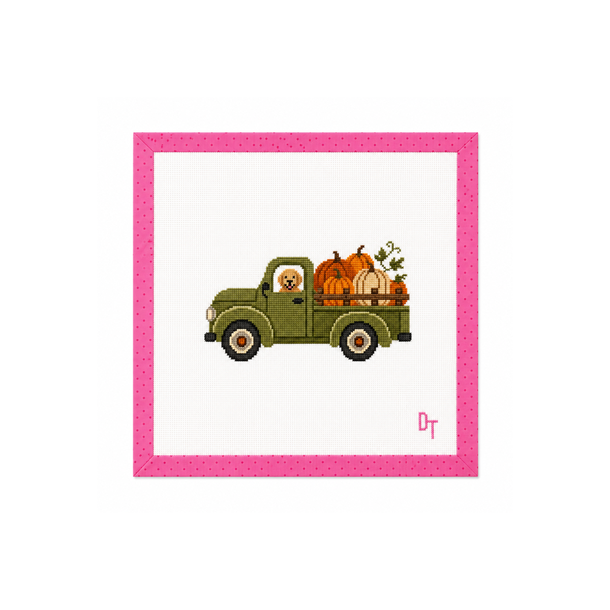 Pumpkin Patch Pickup - 18 Mesh Needlepoint Canvas