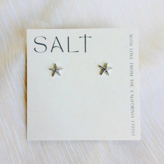 STARFISH STUDS | silver (white gold) | dainty beach jewelry