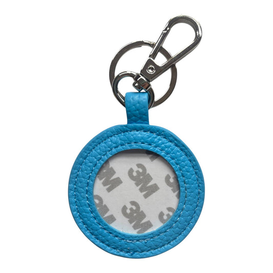Capri Bright Blue Pebbled Self Finishing Round Key Fob