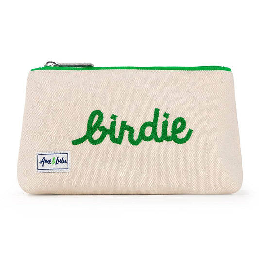 Brush It Off Cosmetic Case: Birdie Stitched Natural