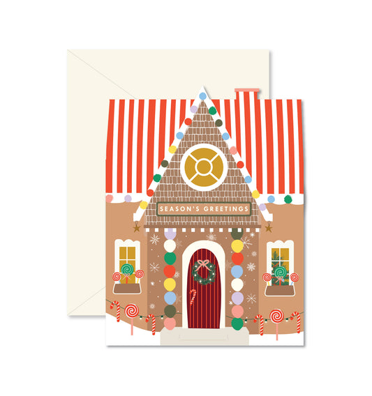 Gingerbread House die-cut Greeting Card
