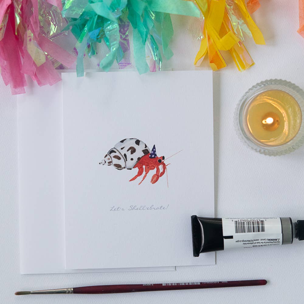 Hermit Crab Birthday Card: Single Card