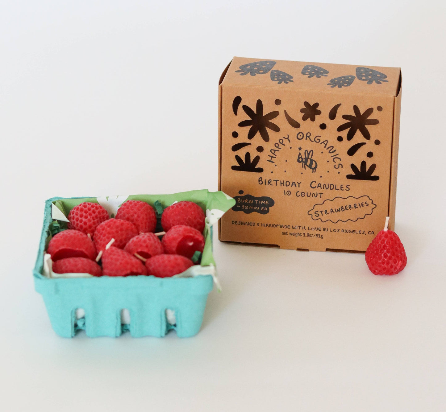 Strawberry Birthday Candles: 10